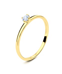 CZ Gold Plated Silver Rings NSR-2032-GP